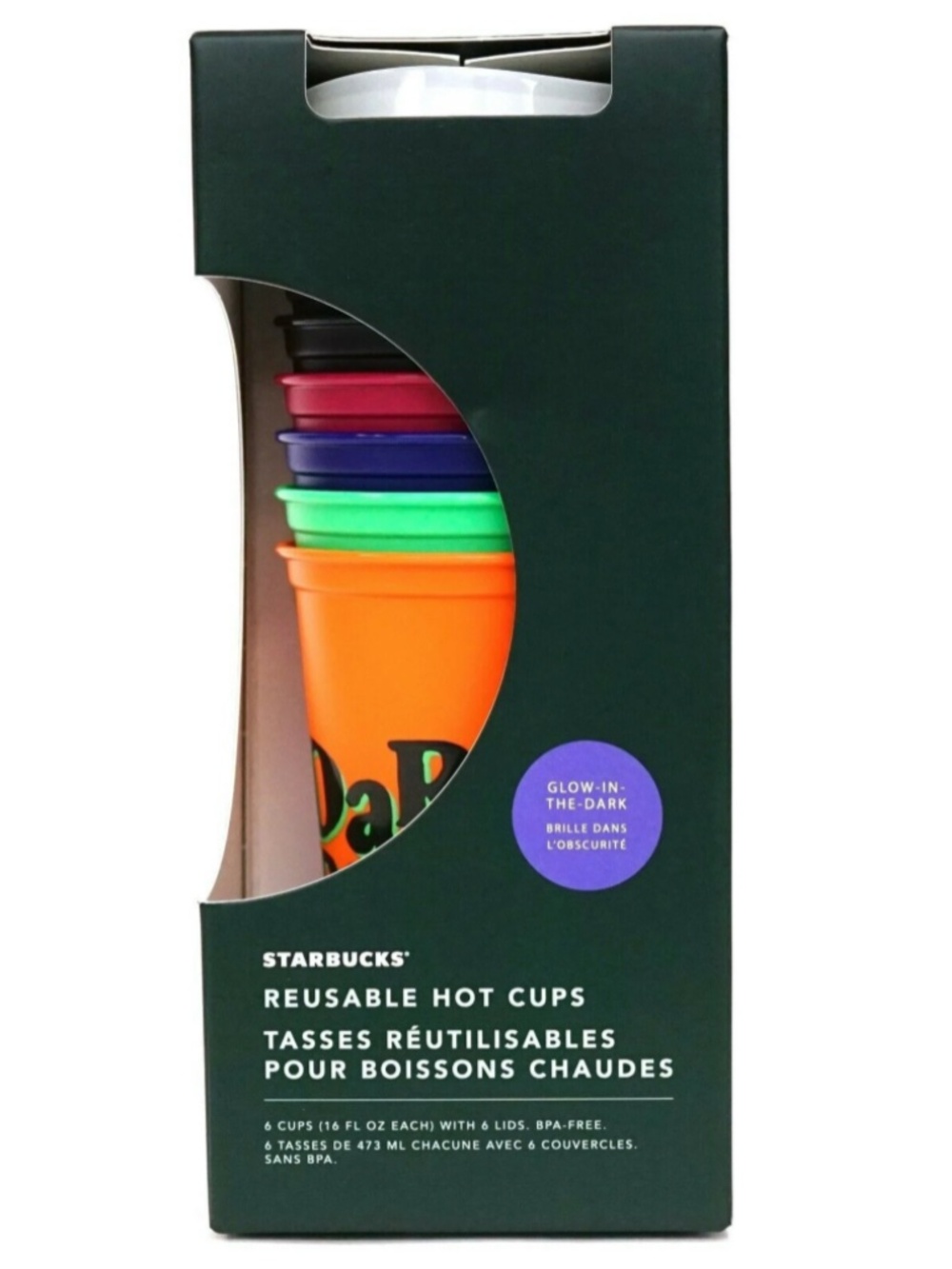 NEW Starbucks Halloween 2020 Reusable Hot Cups Lids Glow In the Dark Witchs Brew